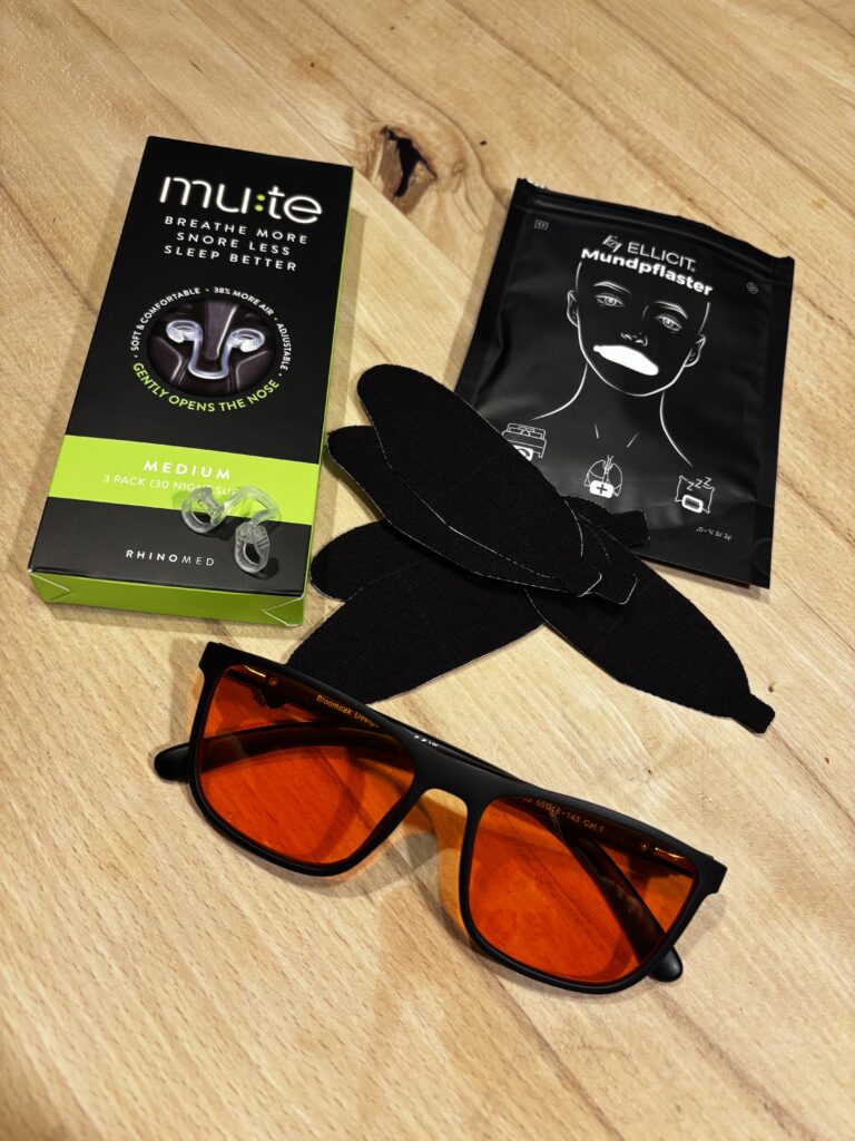 Sonnenbrille und Schlafhilfenprodukte Mundpflaster Nasen Dilator